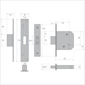 #04 2.5" (63mm) Imperial G5054 5 Lever High Security Mortice Deadlock BS3621 Keyed Alike