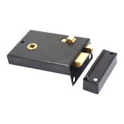 #01 - 1209 4" Plain Steel Privacy Rim Door Lock