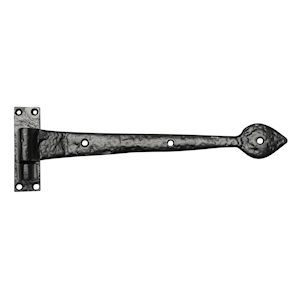 #01 Kirkpatrick 1814 10.5" (265mm) Black Iron Cranked Hook & Band Strap Hinge