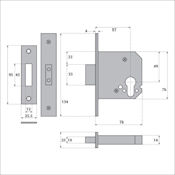 #04  3" (76mm) Imperial G7004 Medium Security Euro Profile Cylinder Deadlock