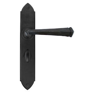 #19 - Gothic Lever Door Handle on Bathroom Privacy Lock Backplate