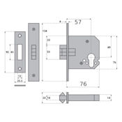 #11 - 3" Euro Profile Cylinder Deadlock for Sliding Doors