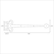 #17 Kirkpatrick 799 21" (540mm) Black Iron T (Tee) Strap Hinge