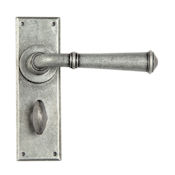 #19 - Chateau Lever Door Handle on Bathroom Privacy Lock Backplate