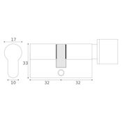 #08 32mm/32mm Euro Profile Key & Thumbturn Cylinder