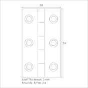 #04 2" (50mm) Solid Bronze Cabinet Hinge