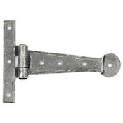#06 6" (166mm) Hand Forged Penny End T (Tee) Strap Hinge