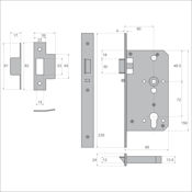 #03 85mm Euro DIN Style Cylinder Mortice Nightlatch (Slam Lock)