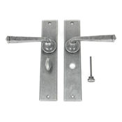 #18 - Avon Lever Door Handle on Long Bathroom Privacy Lock Backplate