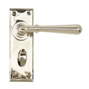 #18 - Orleans Lever Door Handle on Bathroom Privacy Lock Backplate