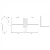 #10 High Security 10 Pin 80mm Euro Profile Key & Thumbturn Cylinder