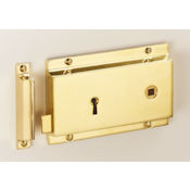 #14 - 6" Solid Brass Rim Door Lock