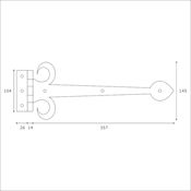 #15 Kirkpatrick 799 15" (397mm) Black Iron T (Tee) Strap Hinge