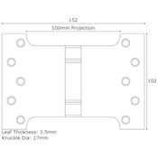 #14 6" (152mm) Stainless Steel Parliament Projection Hinge