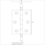 #16 Simonswerk 0315 2.5" (63mm) Solid Brass Cabinet Finial Hinge