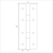 #09 7" (176mm) Hand Forged 'H' Pattern Door Hinge