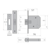 #11 - 3" 3 Lever Clawbolt Deadlock for Sliding Doors