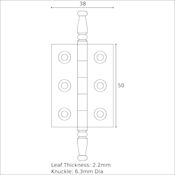 #09 Simonswerk 0305 2" (51mm) Solid Brass Cabinet Finial Hinge
