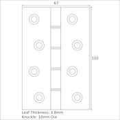 #07 4" (102mm) Solid Brass Butt Hinge DPBW