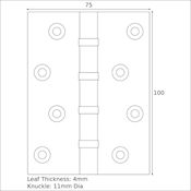 #15 Simonswerk 1550CE 4" (100mm) Solid Brass FD30 Fire Door Hinge