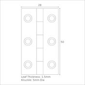 #02 2" (50mm) Solid Brass Cabinet Hinge