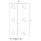 #13 Simonswerk 0960 2.5" (63mm) Solid Brass Cabinet Hinge