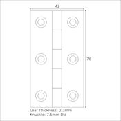 #01 3" (76mm) Solid Brass Butt Hinge