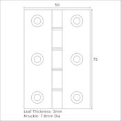 #03 Simonswerk 1210 3" (76mm) Solid Brass Butt Hinge DPBW