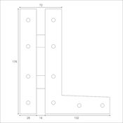 #12 7" (176mm) Hand Forged 'HL' Pattern Door Hinge