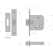 #10  3" (76mm) Imperial G8028/G8029 Privacy Clawbolt for Sliding/Folding Doors