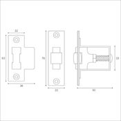 #02 Medium Duty Adjustable Mortice Roller Bolt Latch