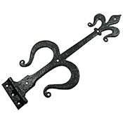 #25 Kirkpatrick 621 20" (506mm) Black Iron T (Tee) Strap Hinge