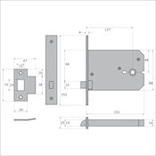 #12 6" 151mm Imperial G4055 Deep Horizontal Mortice Latch for Door Knobs