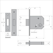 #08  3" (76mm) Imperial G8022/G8023 Small Case Mortice Privacy Door Bolt