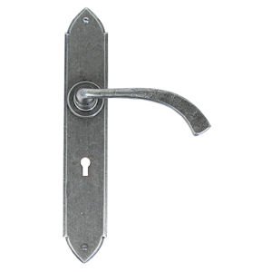 #11 - Gothic Curved Lever Door Handle on Lock Backplate