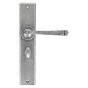 #18 - Avon Lever Door Handle on Long Bathroom Privacy Lock Backplate