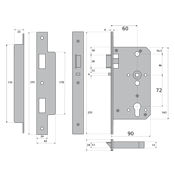 #08 - 90mm Euro Profile Cylinder Nightlatch