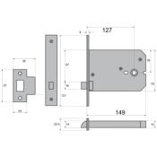 #02 6" (149mm) Union 26773 Deep Horizontal Mortice Latch for Door Knobs