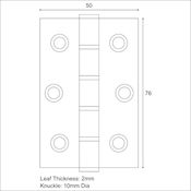 #01 3" (76mm) Stainless Steel Fire Door Hinge