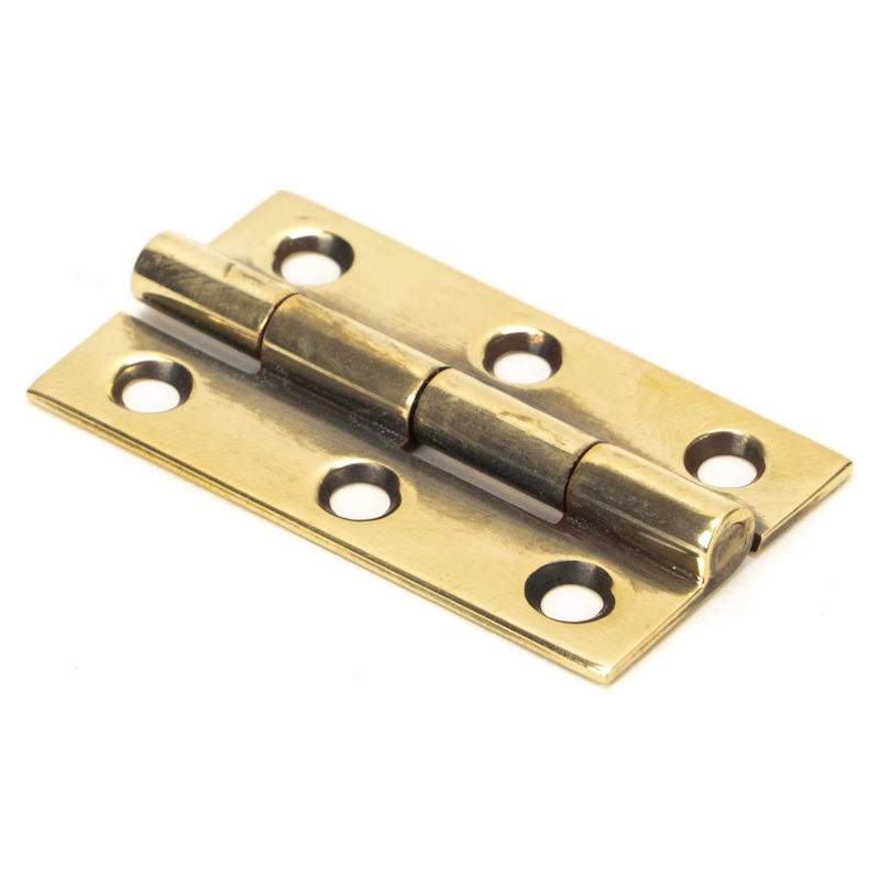 2" (50mm) Solid Drawn Brass Butt Hinge Polished Brass Unlacquered