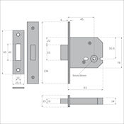 #07  2.5" (63mm) Imperial G8022/G8023 Small Case Mortice Privacy Door Bolt