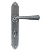 #19 - Gothic Lever Door Handle on Bathroom Privacy Lock Backplate