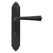 #19 - Gothic Lever Door Handle on Bathroom Privacy Lock Backplate