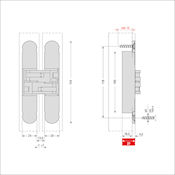 #02 CEAM 1130 134mm 3D Concealed Hinge 40-60Kg