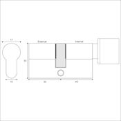 #35 Max Security 32mm/45mm Off-Set Euro Profile Cylinder & Turn TS007 3*